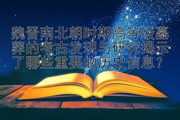 魏晋南北朝时期高等级墓葬的考古发现与研究揭示了哪些重要的历史信息？