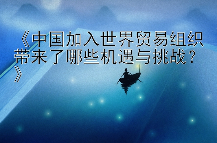 《中国加入世界贸易组织带来了哪些机遇与挑战？》