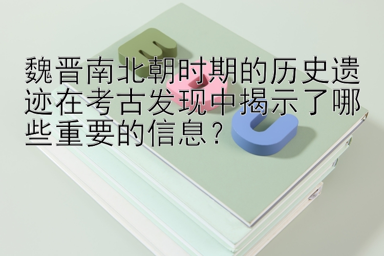 魏晋南北朝时期的历史遗迹在考古发现中揭示了哪些重要的信息？