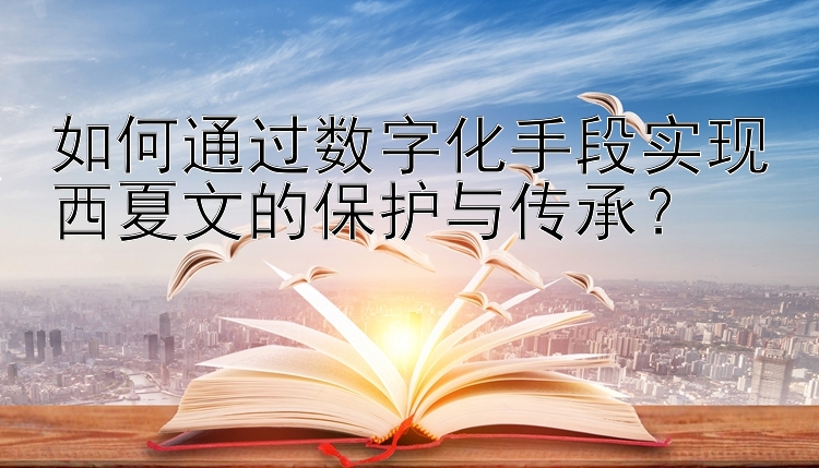 如何通过数字化手段实现西夏文的保护与传承？